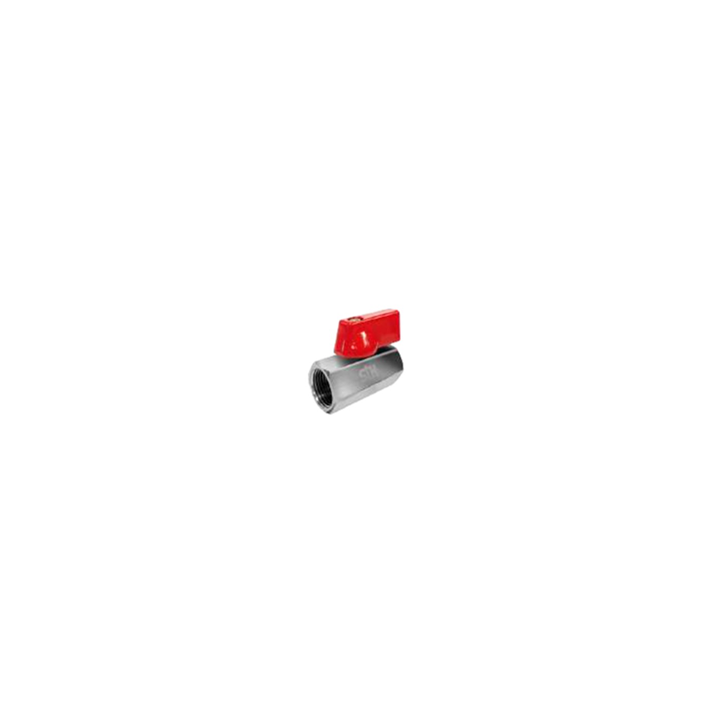 Válvula Esfera Mini PN25 1/2" FF Manipulo Vermelho